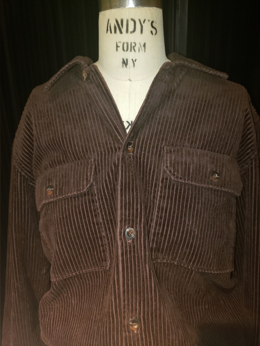 NWT Gap Brown Corduroy Cargo Pockets Button Up Shirt L